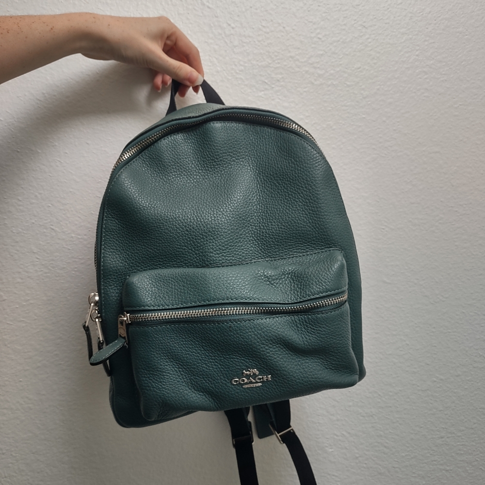 Coach Green Leather Backpack
